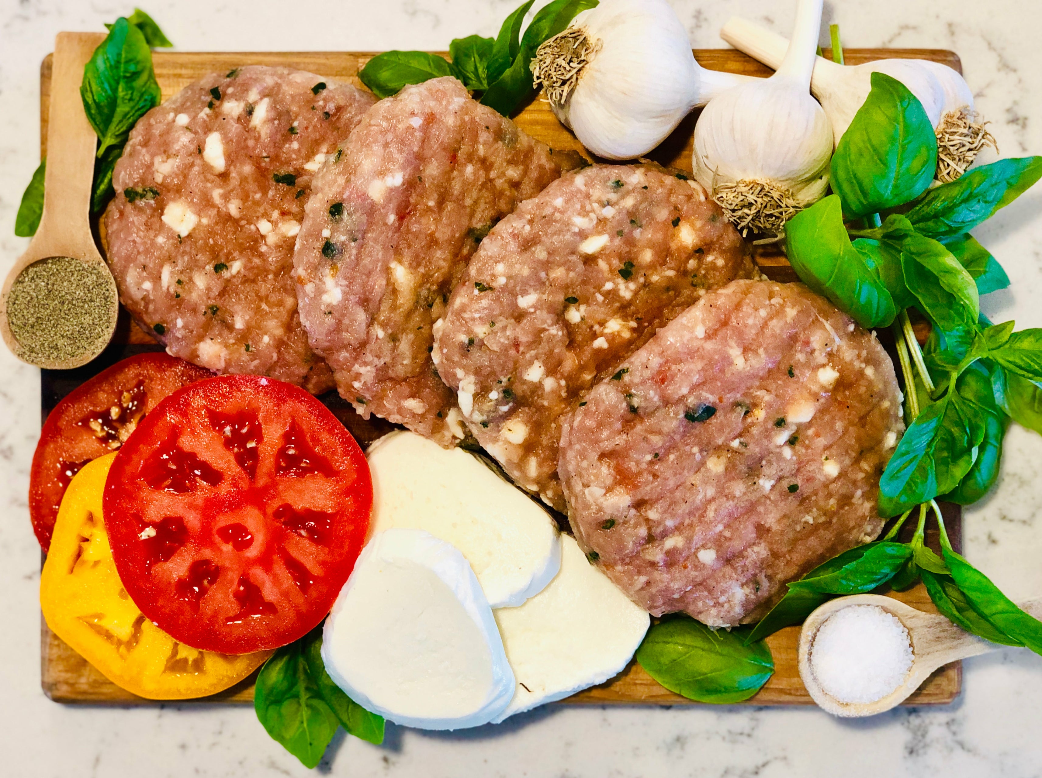 Tomato Basil Chicken Patties Tea Hills Farms